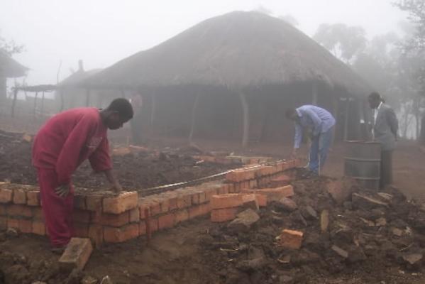 Laying bricks